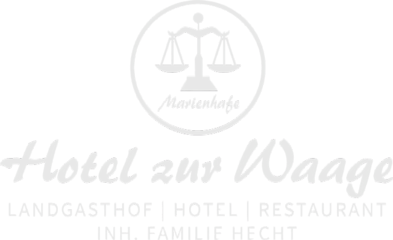Hotel Hecht, Footer-Bereich mit Logo und Kontaktdaten.